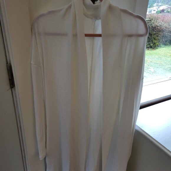 Gap Long White Duster Cardigan Large - Picture 1 of 7